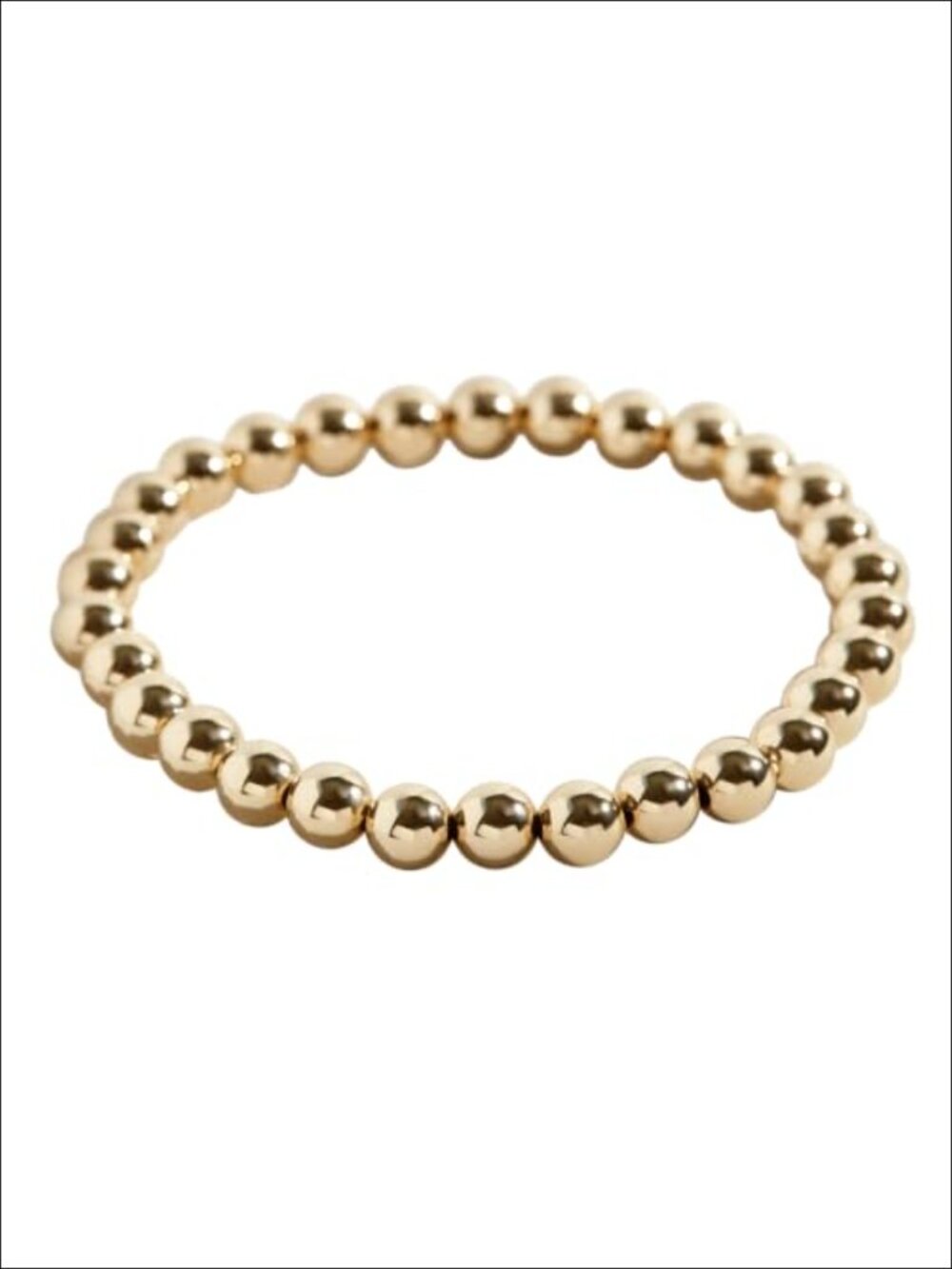 Gold-Filled Stretch Bracelet - 6mm Beads, 7 inch
